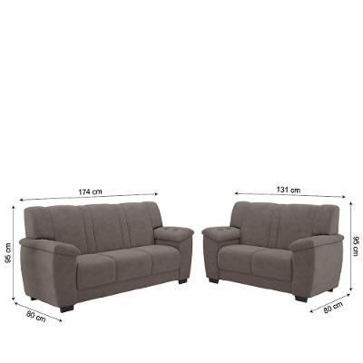 Conjunto De Sofá 2 E 3 Lugares Turim Veludo Luizzi Cappuccino