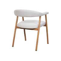 Kit 10 Cadeiras De Jantar Luana Estrutura Aço Carbono Laminado Natural Com Estofado Linho Cru - 5