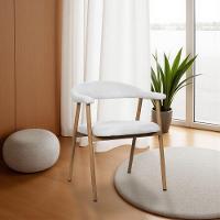 Kit 6 Cadeiras De Jantar Luana Estrutura Aço Carbono Laminado Natural Com Estofado Linho Cru - 3