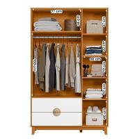 Kit Guarda Roupa Ipê Com Comoda Ipê Com Pés Madeira Maciça Cinamomo/Branco - 6