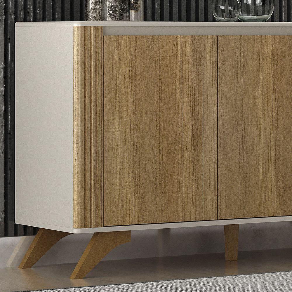 Buffet 3 Portas 2 Prateleira Pampulha Valdemoveis Off White/cinamomo - 8