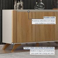 Buffet 3 Portas 2 Prateleira Pampulha Valdemoveis Off White/cinamomo