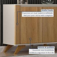 Buffet 3 Portas 2 Prateleira Pampulha Valdemoveis Off White/cinamomo - 6