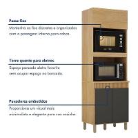 Paneleiro Com 2 Nichos 3 Portas Dakota Valdemoveis Cinamomo/grafite - 3