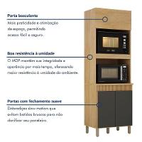 Paneleiro Com 2 Nichos 3 Portas Dakota Valdemoveis Cinamomo/grafite