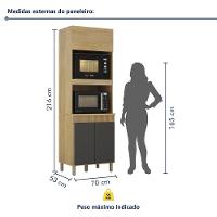 Paneleiro Com 2 Nichos 3 Portas Dakota Valdemoveis Cinamomo/grafite - 6
