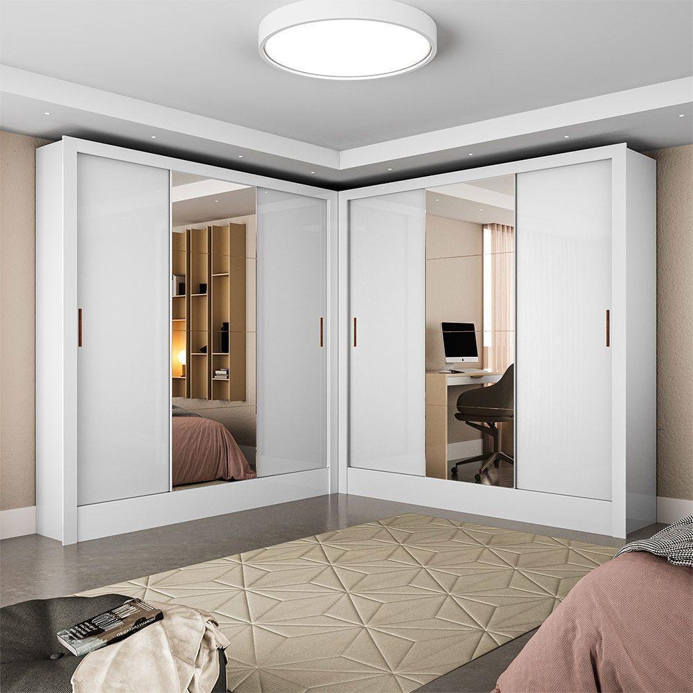 Closet Casal Duplo Fortaleza 6 Portas Plus 12 Prateleiras Branco - 1