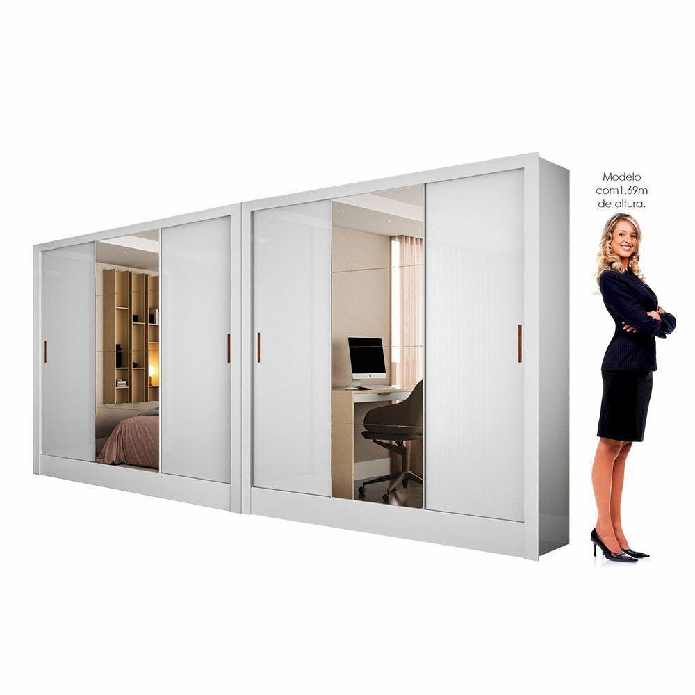 Closet Casal Duplo Fortaleza 6 Portas Plus 12 Prateleiras Branco - 4
