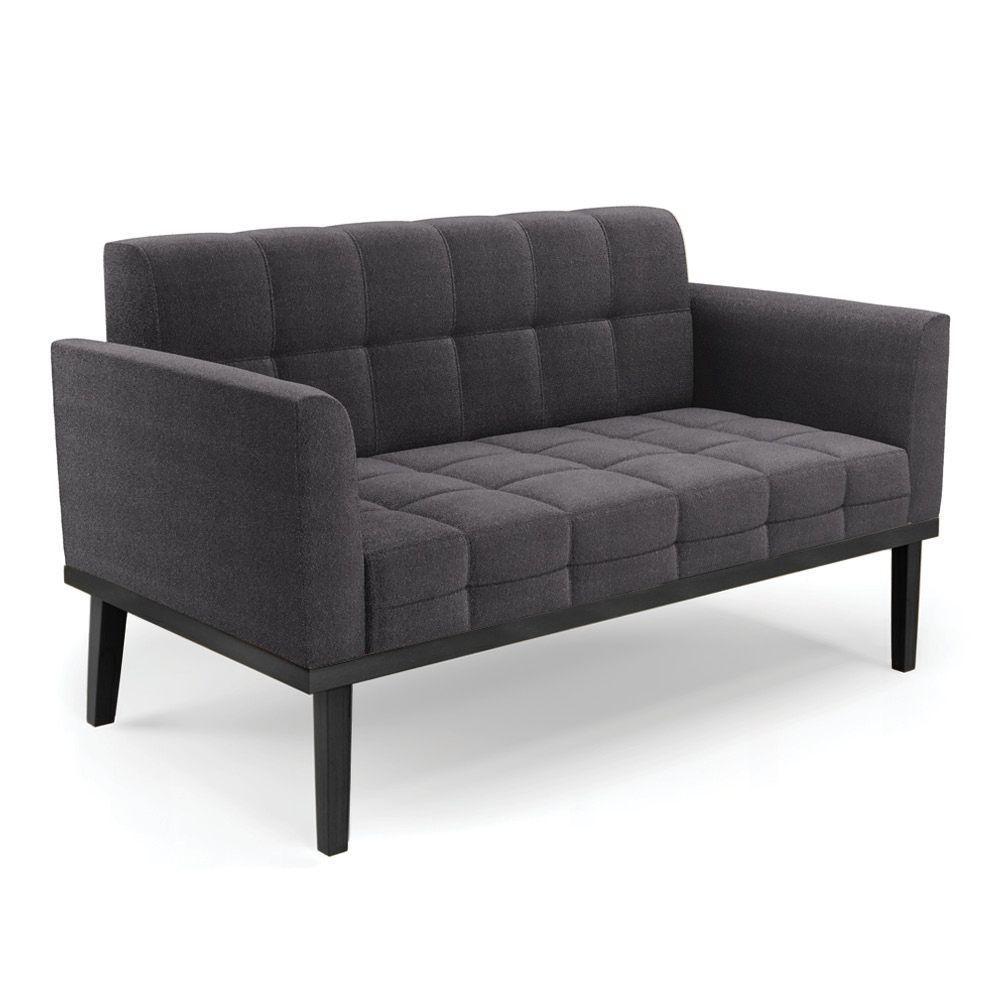 Namoradeira E Poltrona Base Madeira Fixa Pto Elisa Bouclê D03 - D?rossi Cor Grafite - 3