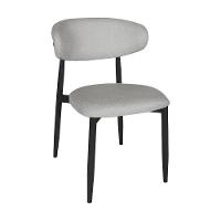 Kit 10 Cadeiras De Jantar Lucy Estrutura Aço Carbono Laminado Preto Com Estofado Linho Cinza - 6