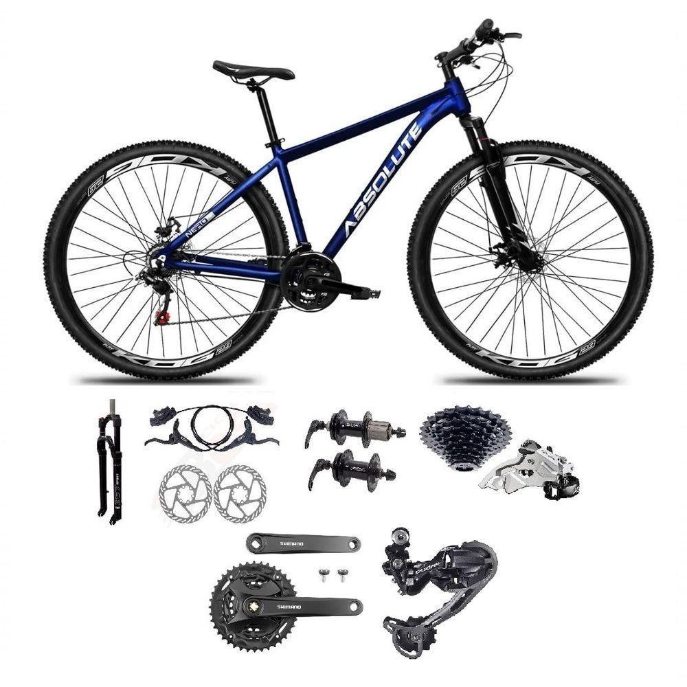 Bicicleta Aro 29 Absolute Nero 5 Câmbios Shimano Deore E Altus 27v Freio Hidraulico Garfo C/trava -azul Tam.21 - 1