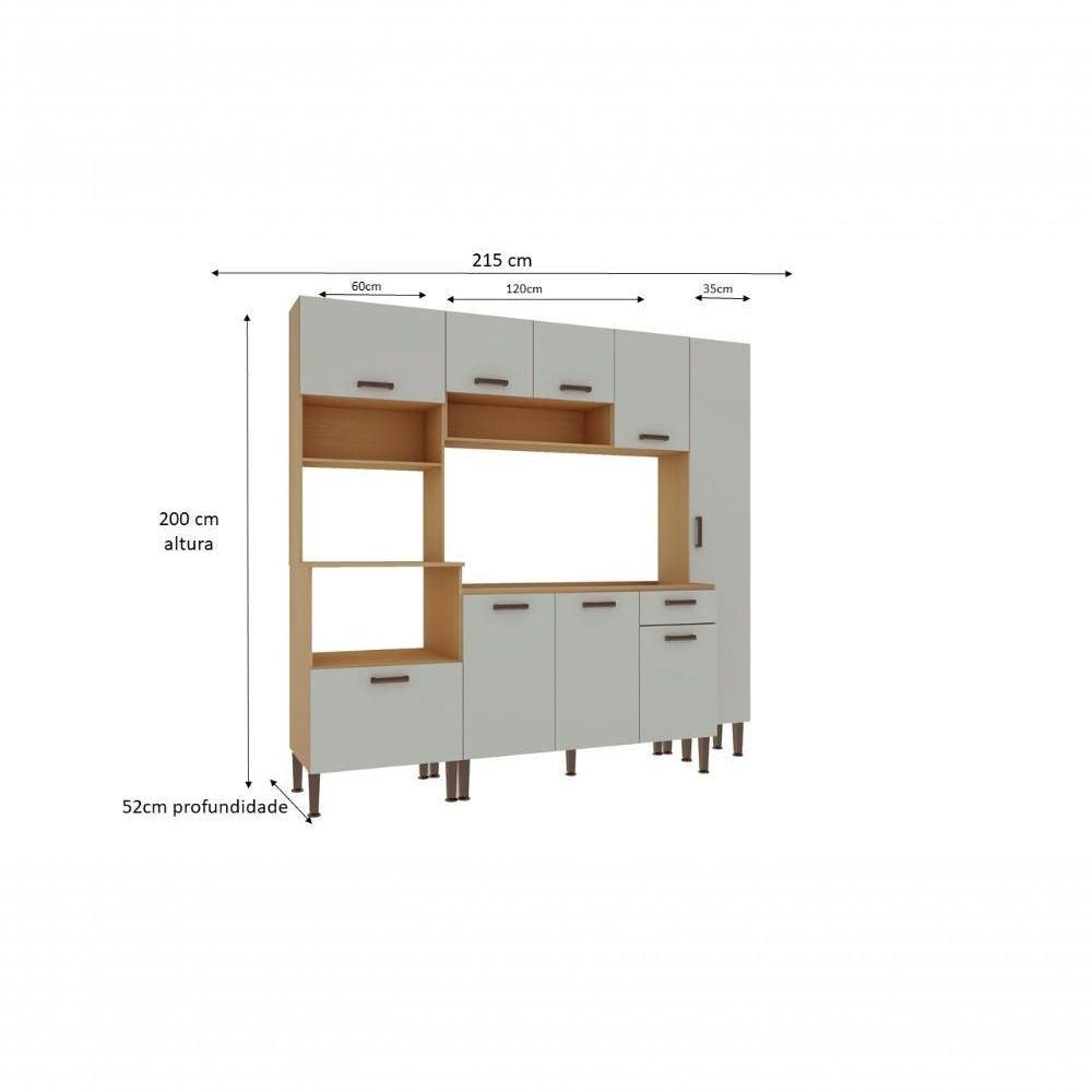 Armário De Cozinha Completo Genialflex Essência Freijo White Laca - 3