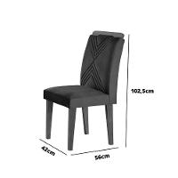 Conjunto 2 Cadeiras Sarah Mdf Rufato Veludo Creme E Imbuia