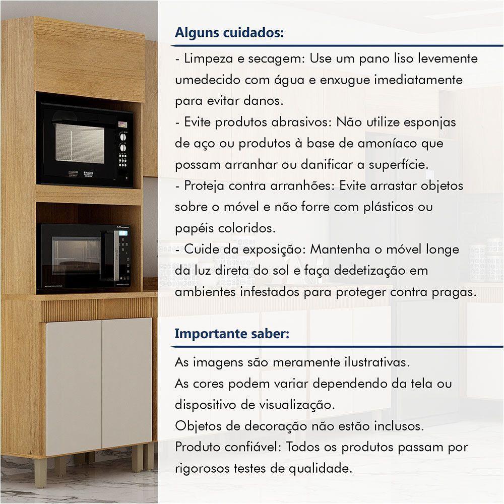 Paneleiro Com 2 Nichos 3 Portas Dakota Valdemoveis Cinamomo/off White - 7