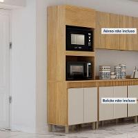 Paneleiro Com 2 Nichos 3 Portas Dakota Valdemoveis Cinamomo/off White - 1