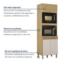 Paneleiro Com 2 Nichos 3 Portas Dakota Valdemoveis Cinamomo/off White - 2