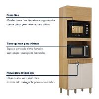 Paneleiro Com 2 Nichos 3 Portas Dakota Valdemoveis Cinamomo/off White - 3