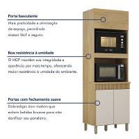 Paneleiro Com 2 Nichos 3 Portas Dakota Valdemoveis Cinamomo/off White