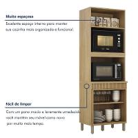 Paneleiro Com 2 Nichos 3 Portas Dakota Valdemoveis Cinamomo/off White - 5