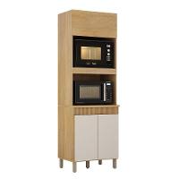 Paneleiro Com 2 Nichos 3 Portas Dakota Valdemoveis Cinamomo/off White - 9