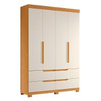Guarda Roupa Doble Quarto Com 4 Portas E 4 Gavetas Cinamomo/Off White - 1
