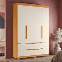 Guarda Roupa Doble Quarto Com 4 Portas E 4 Gavetas Cinamomo/Off White - 2