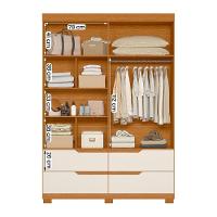 Guarda Roupa Doble Quarto Com 4 Portas E 4 Gavetas Cinamomo/Off White - 3