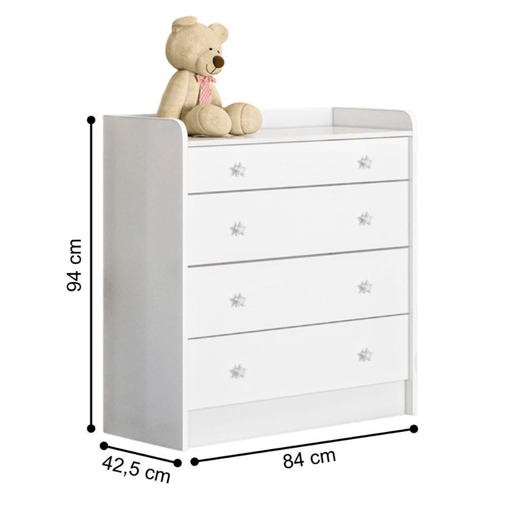 1berco Doce Sonho Branco (1.5) + 2523comoda Com Trocador Doce Sonho(2523.5) + 825g. Roupa Inf. 2pts Doce Sonho(825.5) - 5