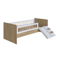 Cama Montessoriana De Solteiro Com Escada E Escorrega Linha Affetto Aft010 - Completa Móveis Aveiro/branco - 3