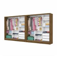 Closet Casal Duplo Dubai 6 Portas Com Espelho 6 Gavetas Cinamomo Com Off White - 2
