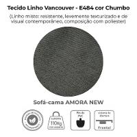 Sofa Cama 2 Lugares 138 Cm Amora Linho Vancouver Milani Store Chumbo - 7
