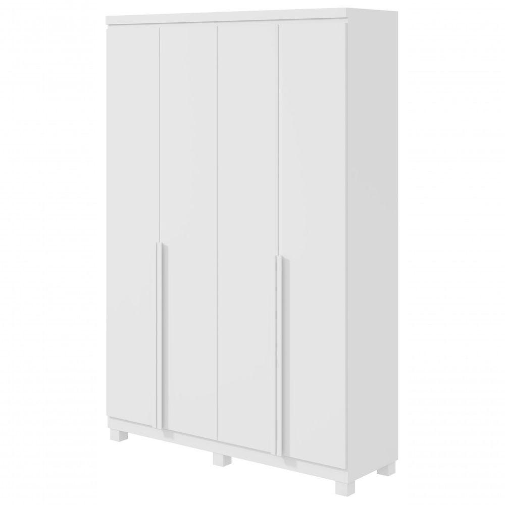 Guarda-roupas 4 Portas 2 Gavetas 100% Mdf Alonzo Sem Espelho E Com Pés - Lopas Branco - 1