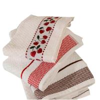 Kit Pano De Copa Lmpeter Atoalhado Com Barra Decorada Jacquard 45cmx70cm(05 Unidade)branco - 6