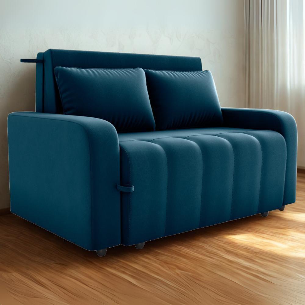 Sofa Cama 2 Lugares 138 Cm Amora Veludo Maserati Milani Store Azul - 2