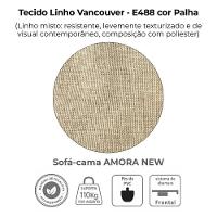 Sofa Cama 2 Lugares 138 Cm Amora Linho Vancouver Milani Store Palha - 7