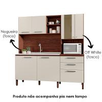 Cozinha Compacta 7 Portas 2 Gavetas 182 Cm Mega Nogueira Off White Ktp - 5