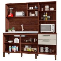 Cozinha Compacta 7 Portas 2 Gavetas 182 Cm Mega Nogueira Off White Ktp - 9