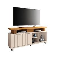 Rack Para Sala Bancada De Tv 70 Pol 136cm Sora 1.3 Off White/cinamomo H01 - D'rossi - 1