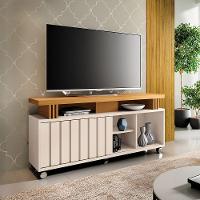 Rack Para Sala Bancada De Tv 70 Pol 136cm Sora 1.3 Off White/cinamomo H01 - D'rossi - 3