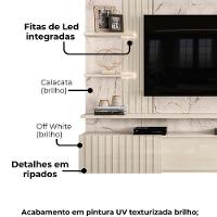 Painel Suspenso Tv 65 Pol 3p 200 Cm Atena Madetec Calacata Off White - 5