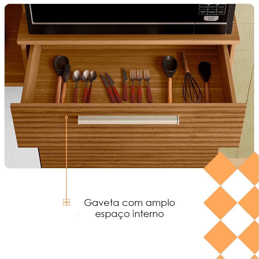 Cozinha Compacta 6 Portas 2 Gavetas 161 Cm Montesa Freijo Supremo Cp Ripado Freijo Ktp - 10