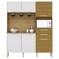 Cozinha Compacta 6 Portas 2 Gavetas 161 Cm Montesa Freijo Supremo Cp Ripado Freijo Ktp - 1