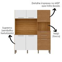Cozinha Compacta 6 Portas 2 Gavetas 161 Cm Montesa Freijo Supremo Cp Ripado Freijo Ktp - 7
