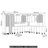 Armário De Cozinha CP08 Com Tampo 120cm Minsk Branco/Freijó Z06 - Mpozenato