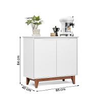 Aparador Buffet Flow 2 Portas Com Pés De Madeira Maciça Branco