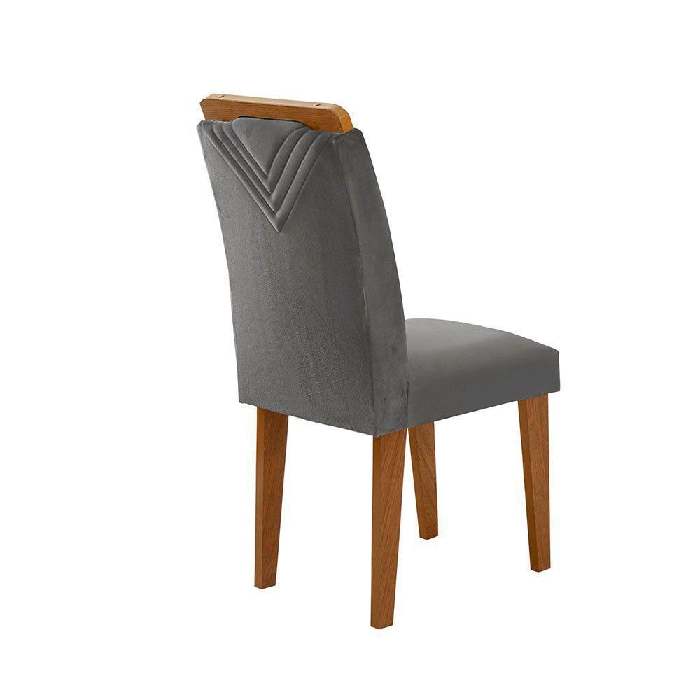 Conjunto 2 Cadeiras Sarah Mdf Rufato Veludo Grafite E Imbuia - 3