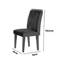 Conjunto 2 Cadeiras Sarah Mdf Rufato Veludo Grafite E Imbuia - 2