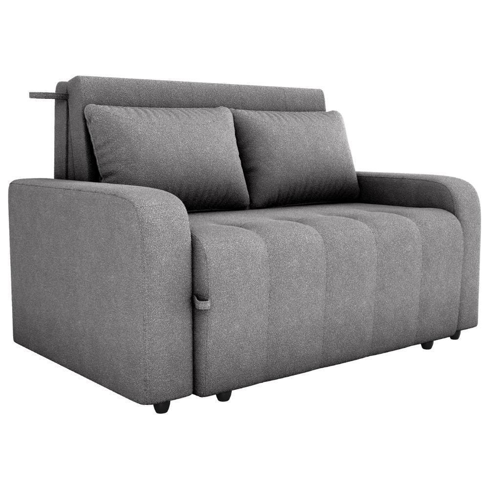 Sofa Cama 2 Lugares 138 Cm Amora Tecido Boucle F497 Milani Store Cinza - 1