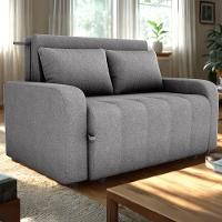 Sofa Cama 2 Lugares 138 Cm Amora Tecido Boucle F497 Milani Store Cinza - 2