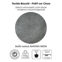 Sofa Cama 2 Lugares 138 Cm Amora Tecido Boucle F497 Milani Store Cinza - 7